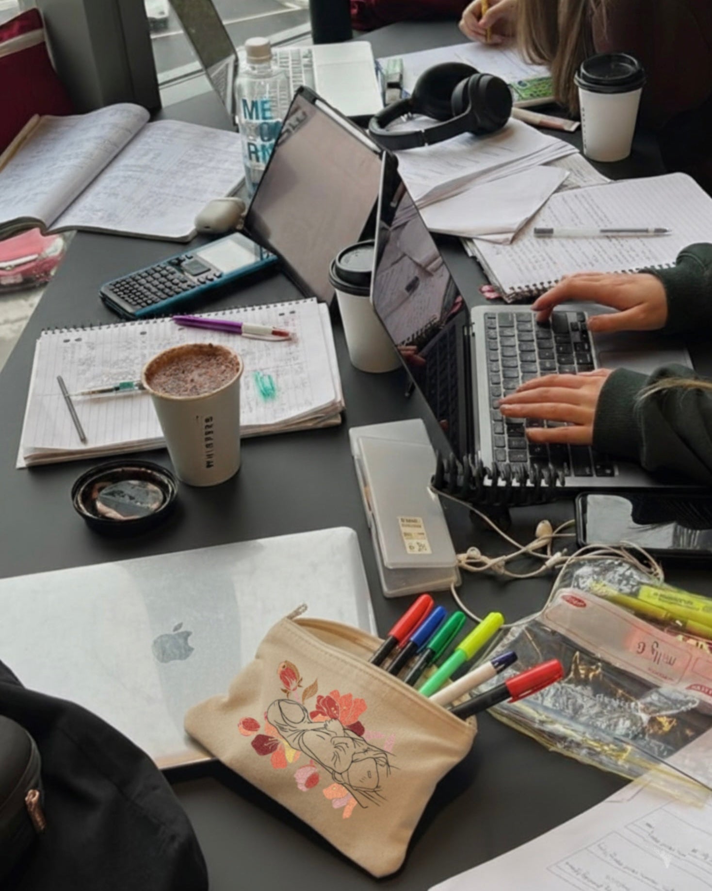 Duo tote bag pochette – FLORAL - Seni'Stuff