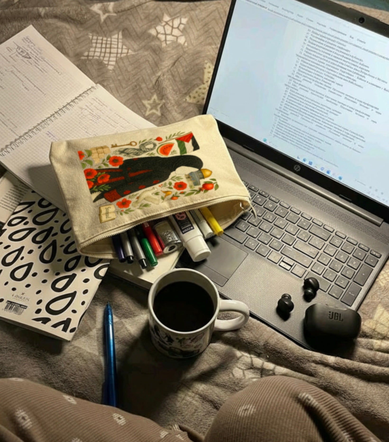 Pochette coton écru palestine – L'Histoire - Seni'Stuff