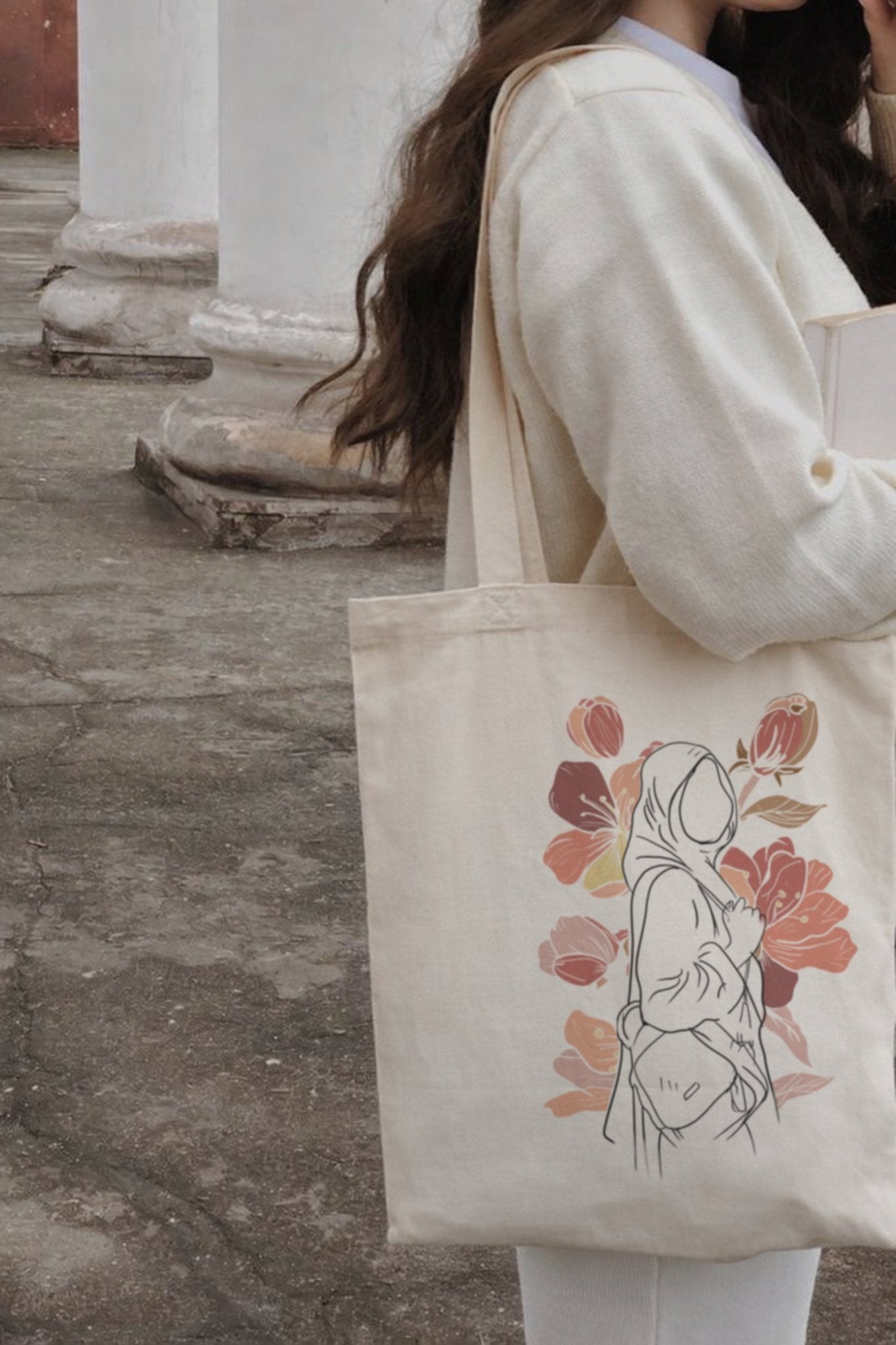 Duo tote bag pochette – FLORAL - Seni'Stuff