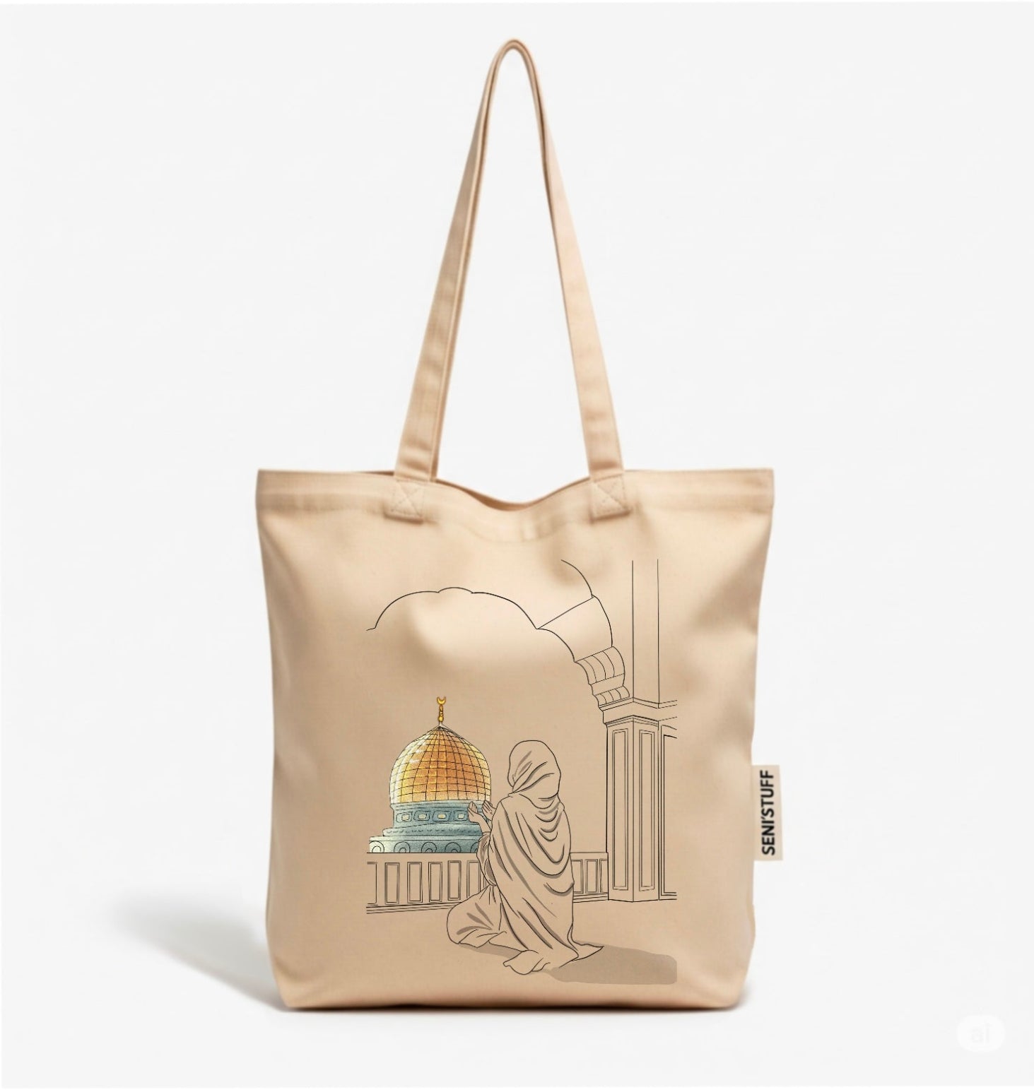 Tote bag sac illustré Al aqsa, ramadan aid, palestine Seni'Stuff