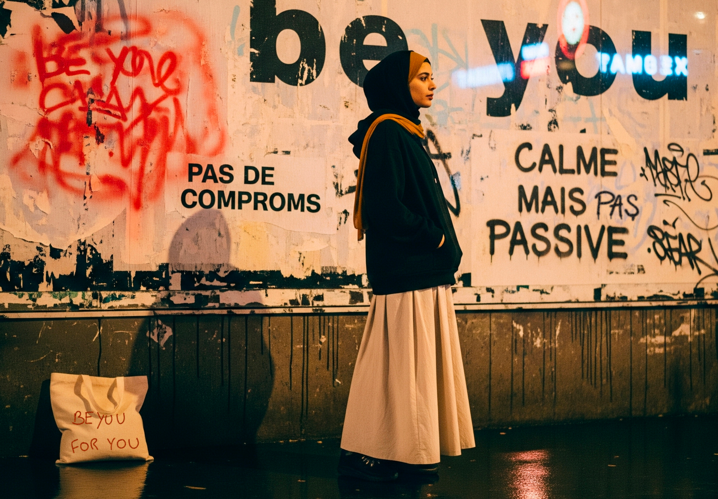 photo tote bag inscription "be you" soit toi sans compromis 